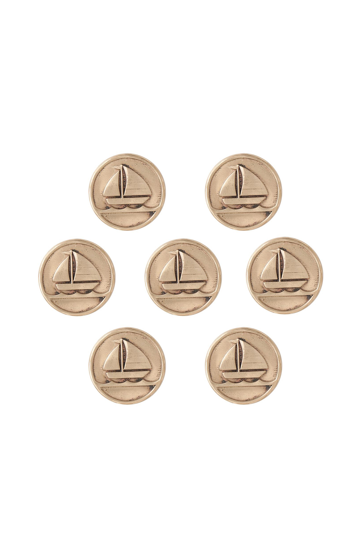 Antique Gold Sail Boat Buttons (Set of 7) by Cosa Nostraa at Pernia's Pop Up Shop