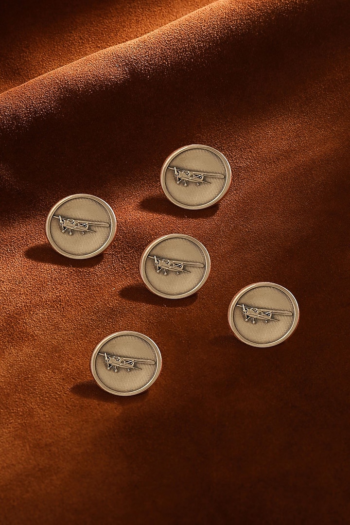 Antique Gold Vintage Plane Buttons (Set of 5) by Cosa Nostraa at Pernia's Pop Up Shop