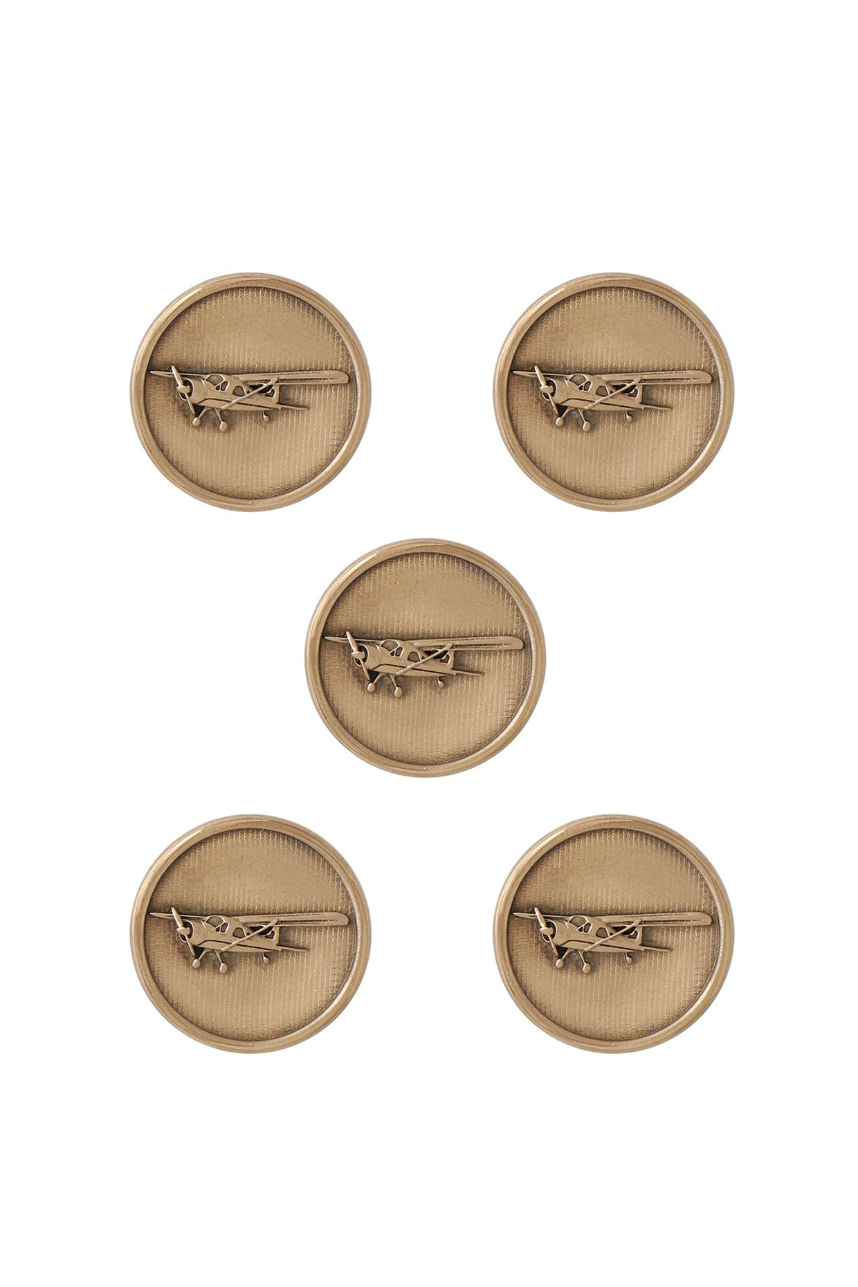 Antique Gold Vintage Plane Buttons (Set of 5) by Cosa Nostraa at Pernia's Pop Up Shop