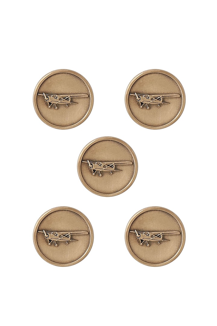 Antique Gold Vintage Plane Buttons (Set of 5) by Cosa Nostraa at Pernia's Pop Up Shop