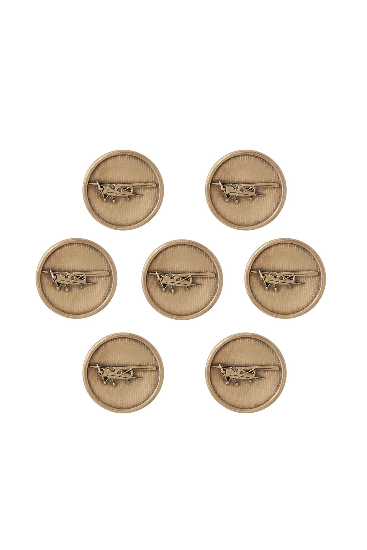Antique Gold Vintage Plane Buttons (Set of 7) by Cosa Nostraa at Pernia's Pop Up Shop
