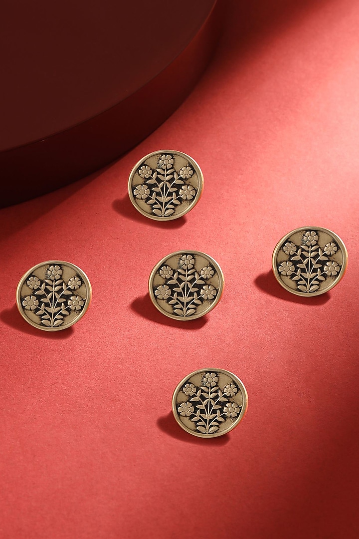 Antique Gold Eternal Garden Buttons (Set of 5) by Cosa Nostraa at Pernia's Pop Up Shop