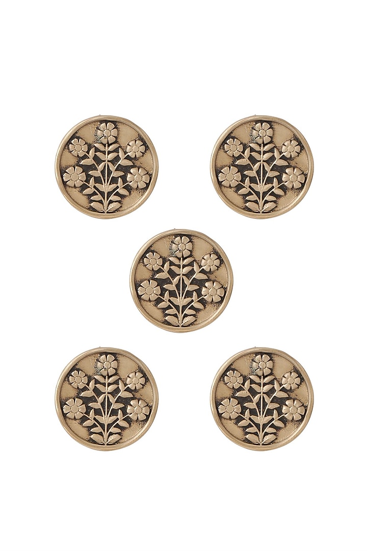 Antique Gold Eternal Garden Buttons (Set of 5) by Cosa Nostraa at Pernia's Pop Up Shop