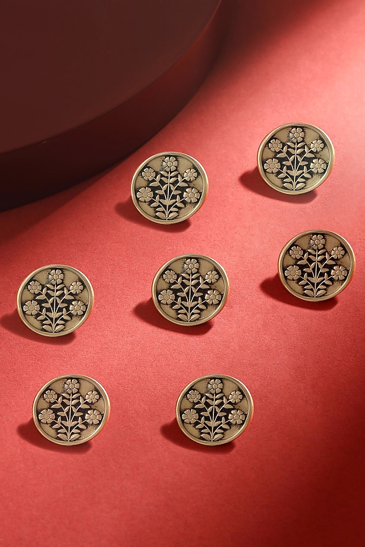 Antique Gold Eternal Garden Buttons (Set of 7) by Cosa Nostraa at Pernia's Pop Up Shop