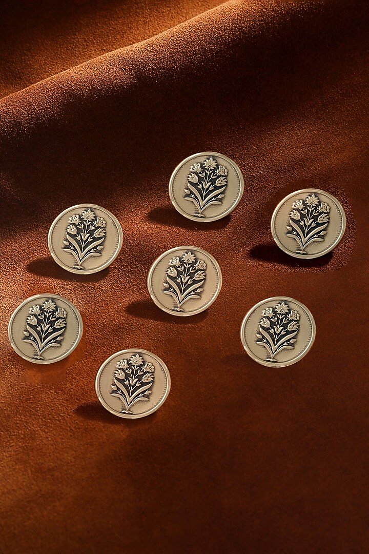 Antique Gold Floral Wonder Buttons (Set of 7) by Cosa Nostraa at Pernia's Pop Up Shop