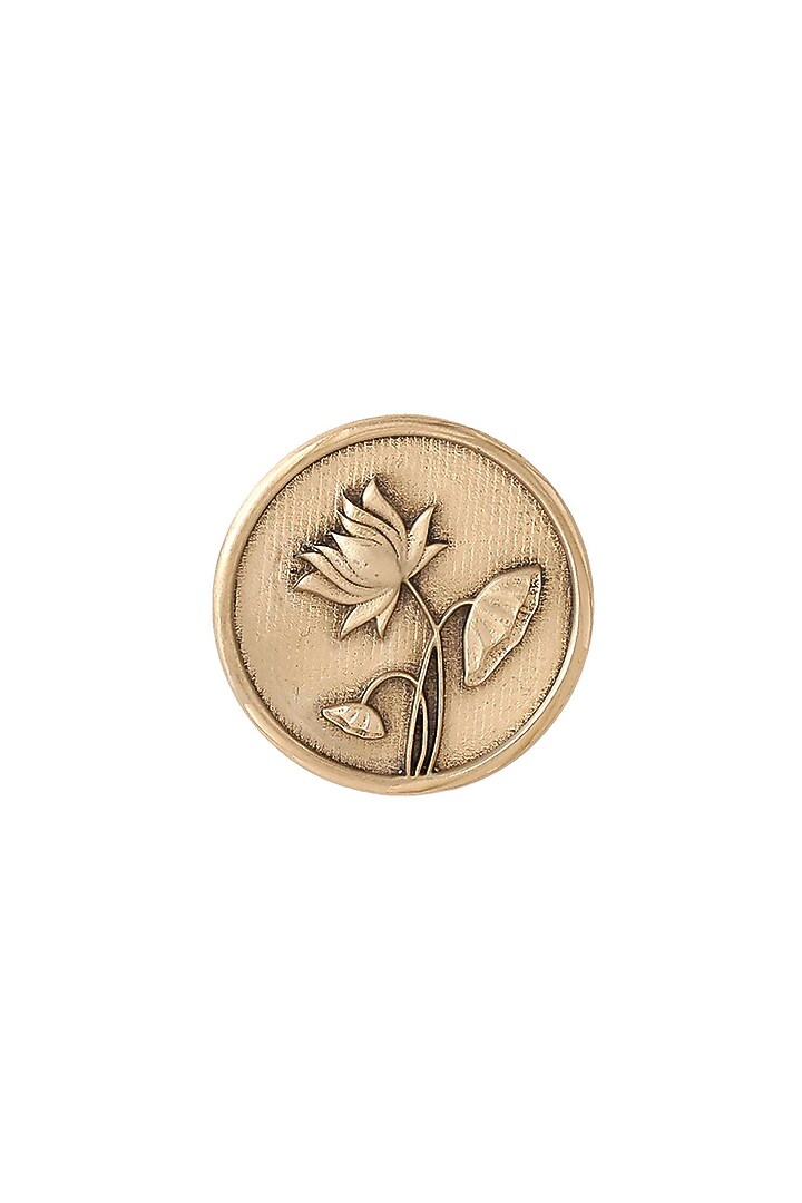 Antique Gold Lotus Magic Buttons (Set of 5) by Cosa Nostraa at Pernia's Pop Up Shop