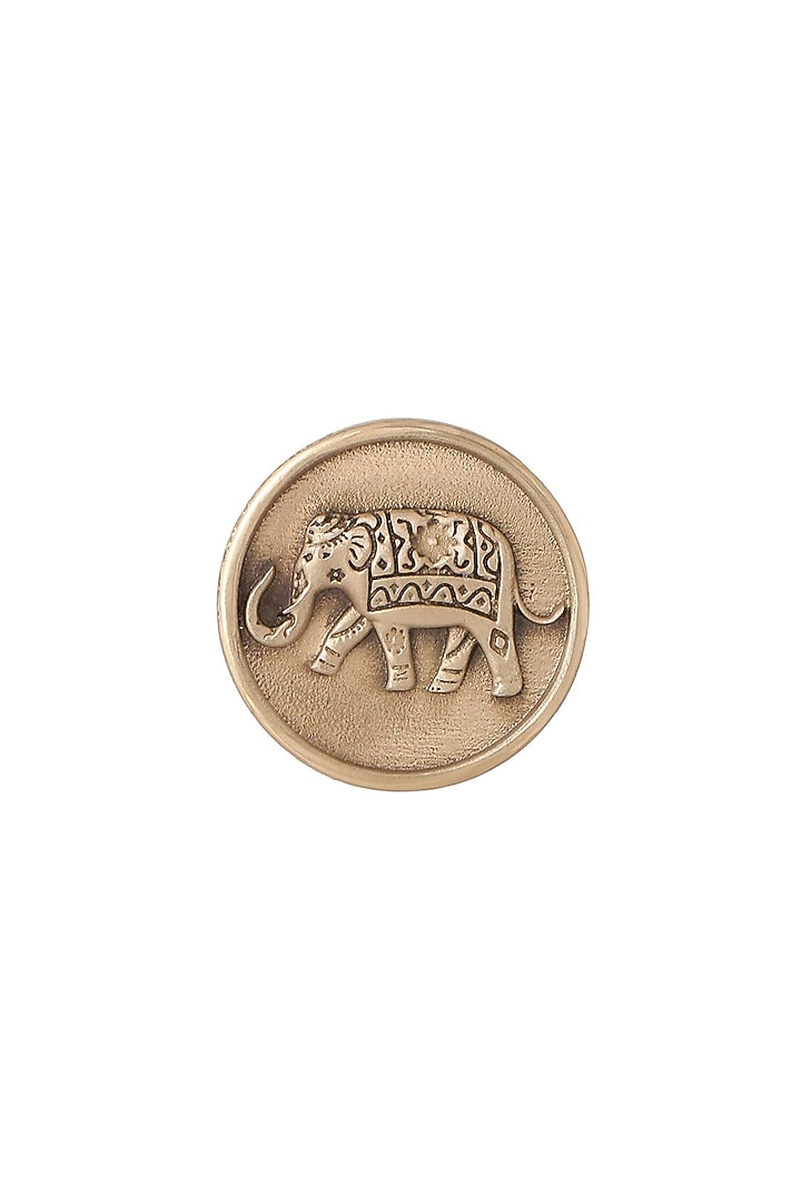 Antique Gold Royal Elephant Buttons (Set of 5) by Cosa Nostraa at Pernia's Pop Up Shop