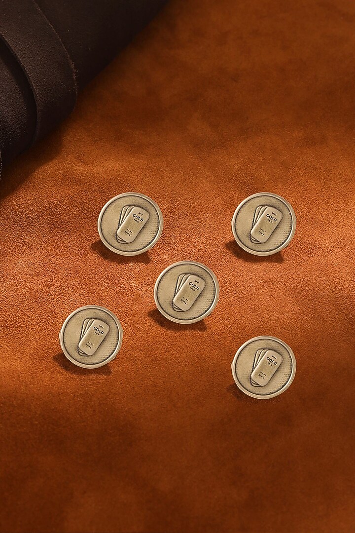 Antique Gold Biscuit Buttons (Set of 5) by Cosa Nostraa at Pernia's Pop Up Shop