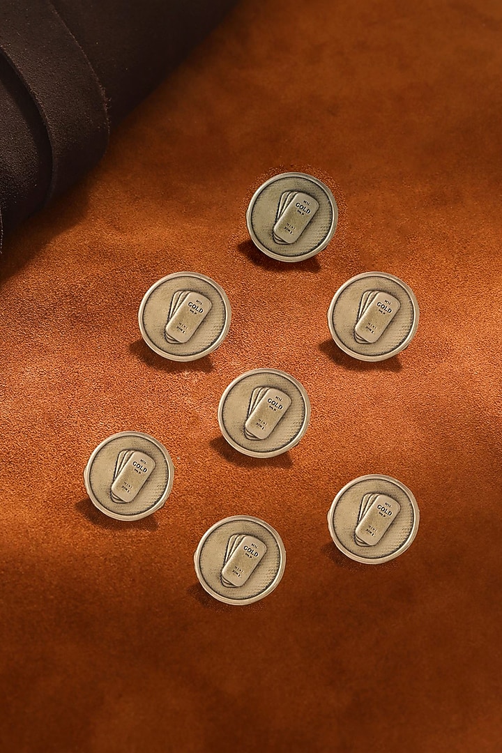 Antique Gold Biscuit Buttons (Set of 7) by Cosa Nostraa at Pernia's Pop Up Shop