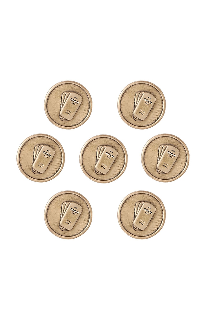 Antique Gold Biscuit Buttons (Set of 7) by Cosa Nostraa at Pernia's Pop Up Shop
