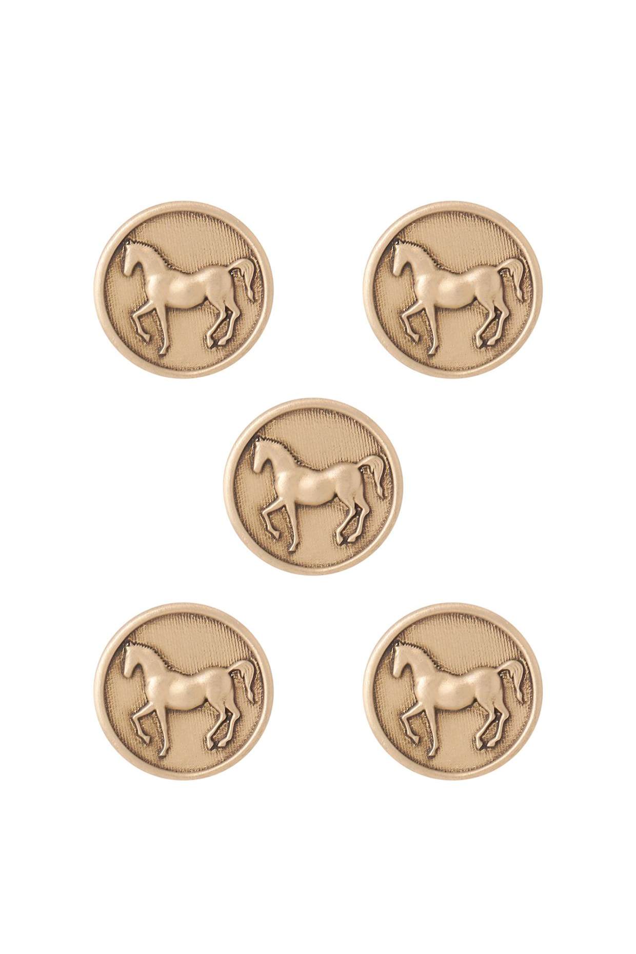 Antique Gold Stallion Shimmer Buttons (Set of 5) by Cosa Nostraa at Pernia's Pop Up Shop