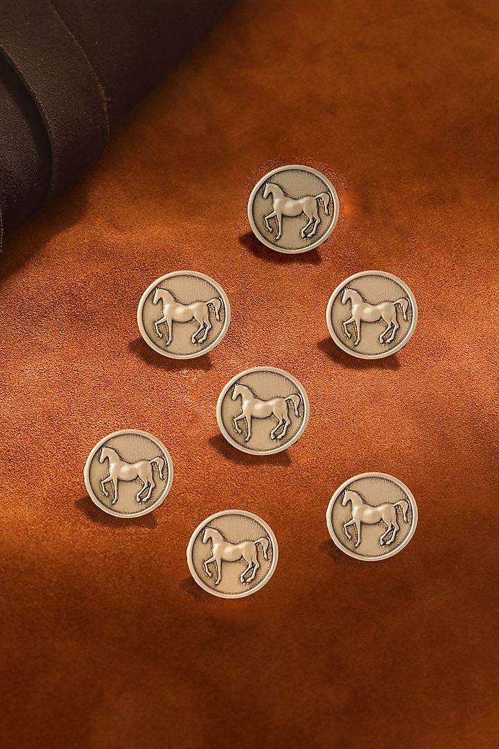 Antique Gold Stallion Shimmer Buttons (Set of 7) by Cosa Nostraa at Pernia's Pop Up Shop