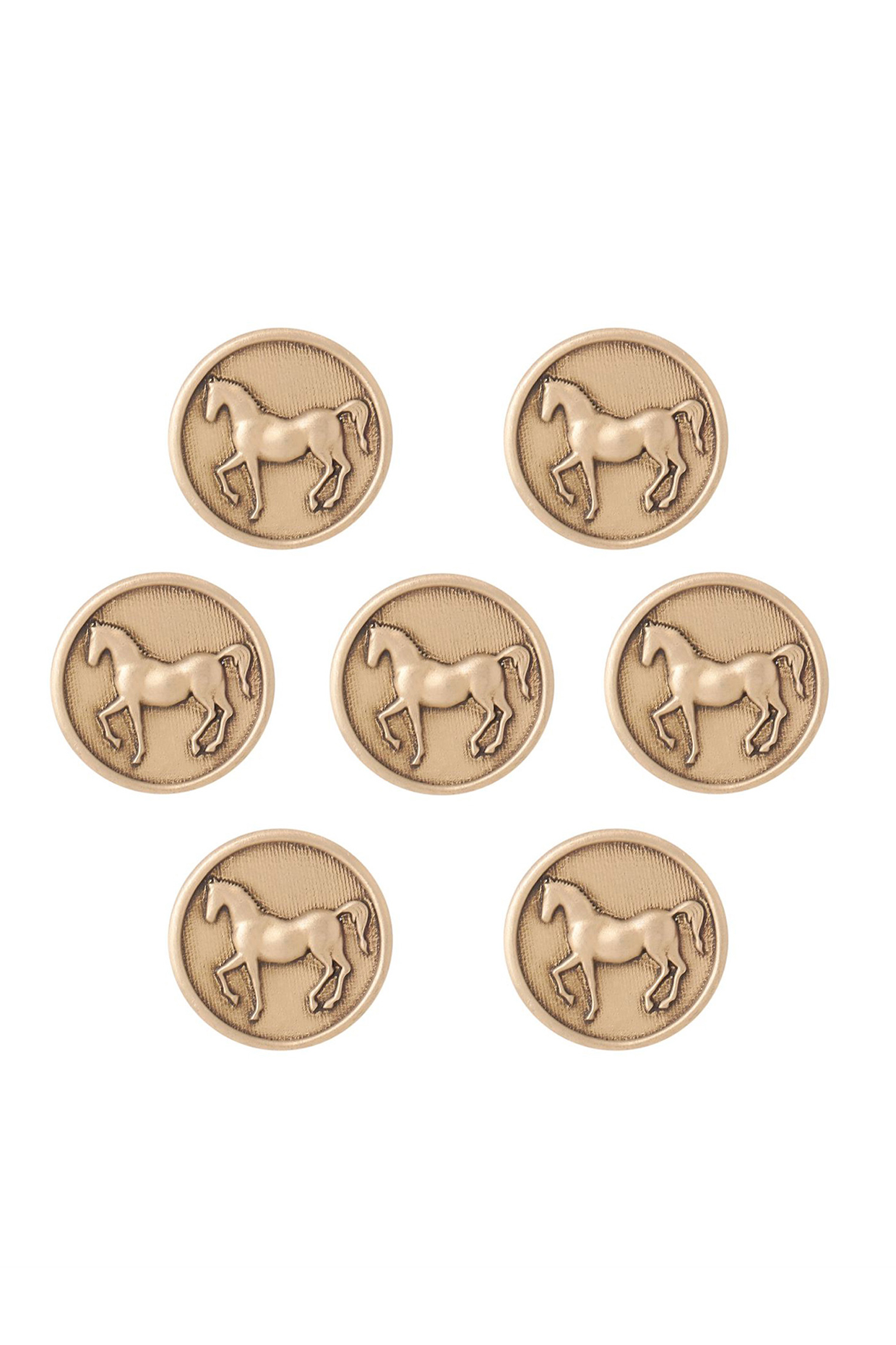 Antique Gold Stallion Shimmer Buttons (Set of 7) by Cosa Nostraa at Pernia's Pop Up Shop