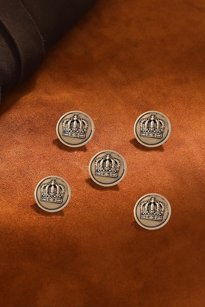 Antique Gold Emperor Crown Buttons (Set of 5) by Cosa Nostraa at Pernia's Pop Up Shop