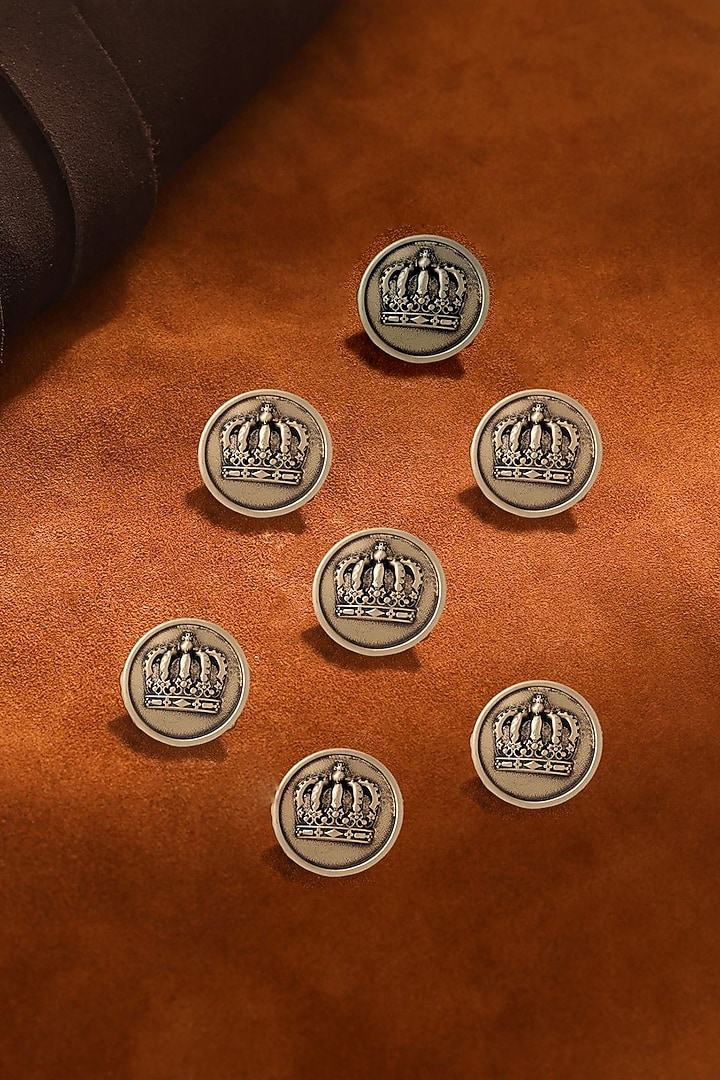Antique Gold Emperor Crown Buttons (Set of 7) by Cosa Nostraa at Pernia's Pop Up Shop