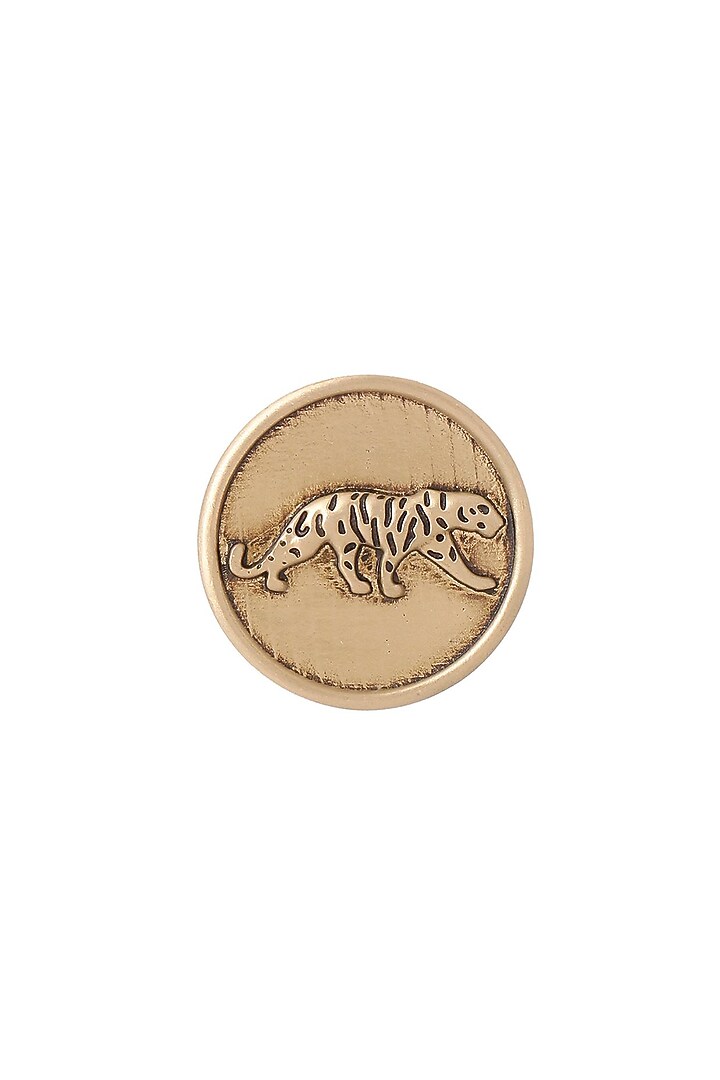 Antique Gold Calm Cheetah Buttons (Set of 5) by Cosa Nostraa at Pernia's Pop Up Shop