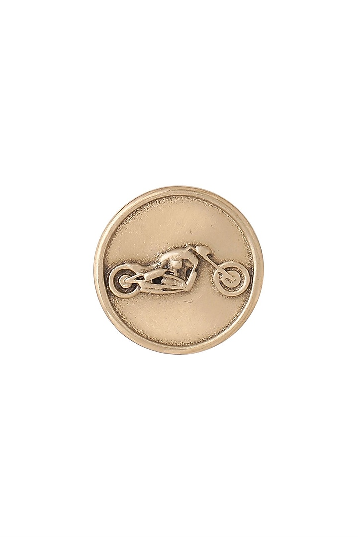 Antique Gold Bold Biker Buttons (Set of 5) by Cosa Nostraa at Pernia's Pop Up Shop