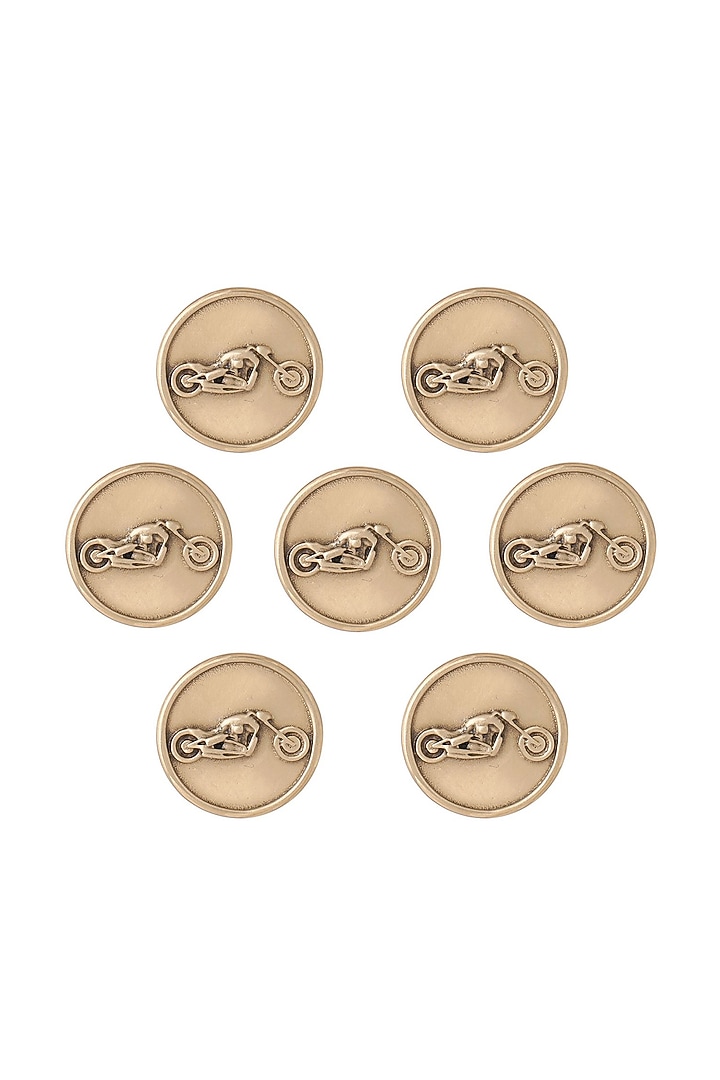 Antique Gold Bold Biker Buttons (Set of 7) by Cosa Nostraa at Pernia's Pop Up Shop