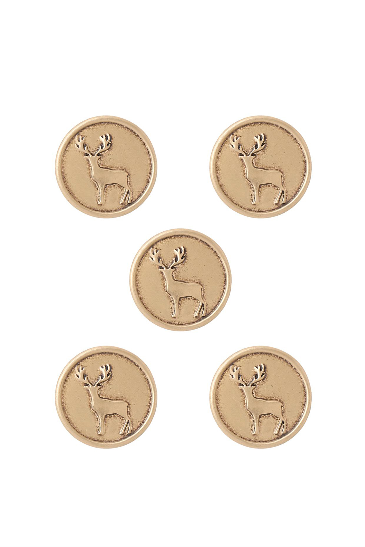 Antique Gold Daring Deer Buttons (Set of 5) by Cosa Nostraa at Pernia's Pop Up Shop