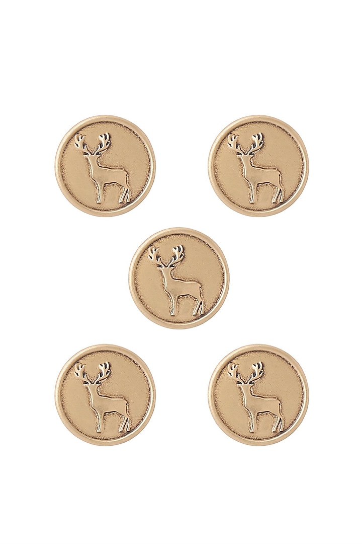 Antique Gold Daring Deer Buttons (Set of 5) by Cosa Nostraa at Pernia's Pop Up Shop
