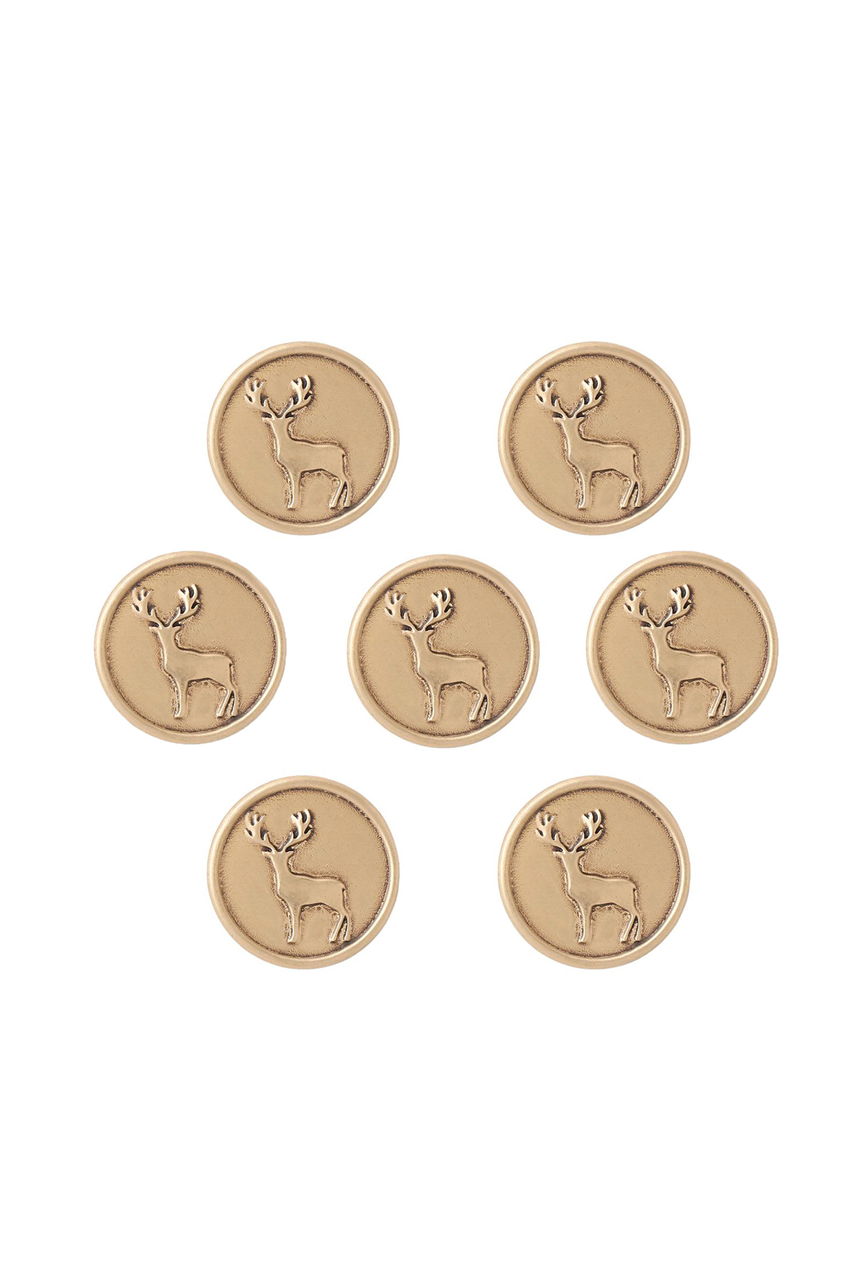 Antique Gold Daring Deer Buttons (Set of 7) by Cosa Nostraa at Pernia's Pop Up Shop