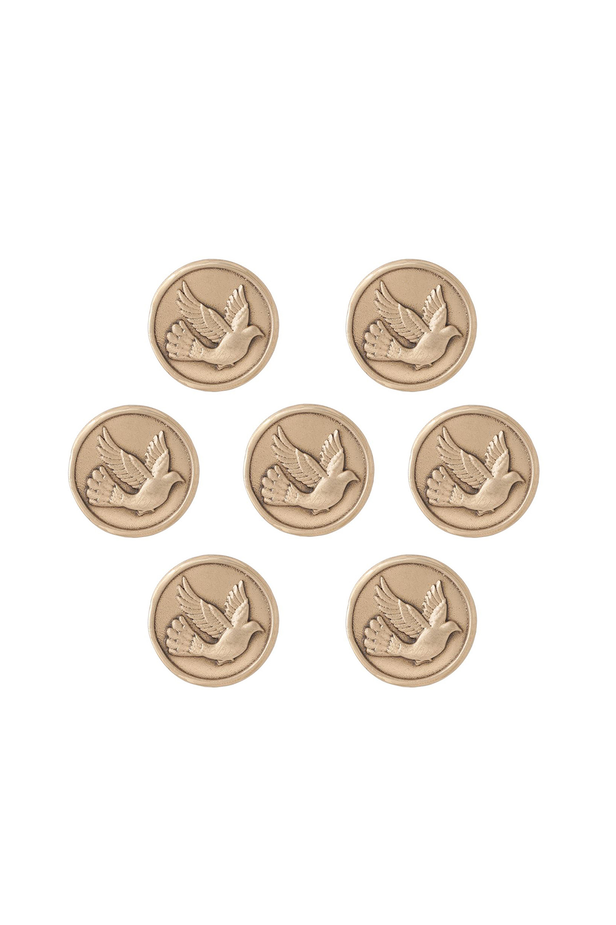 Antique Gold Flying Bird Buttons (Set of 7) by Cosa Nostraa at Pernia's Pop Up Shop