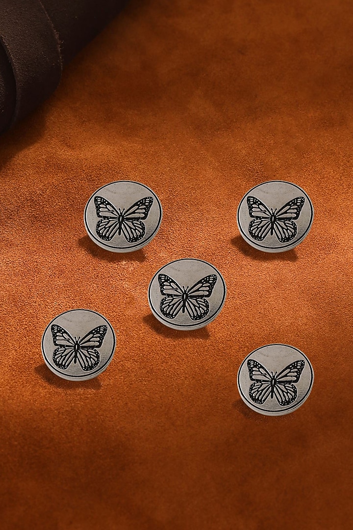 Dark Grey Dainty Butterfly Buttons (Set of 5) by Cosa Nostraa at Pernia's Pop Up Shop
