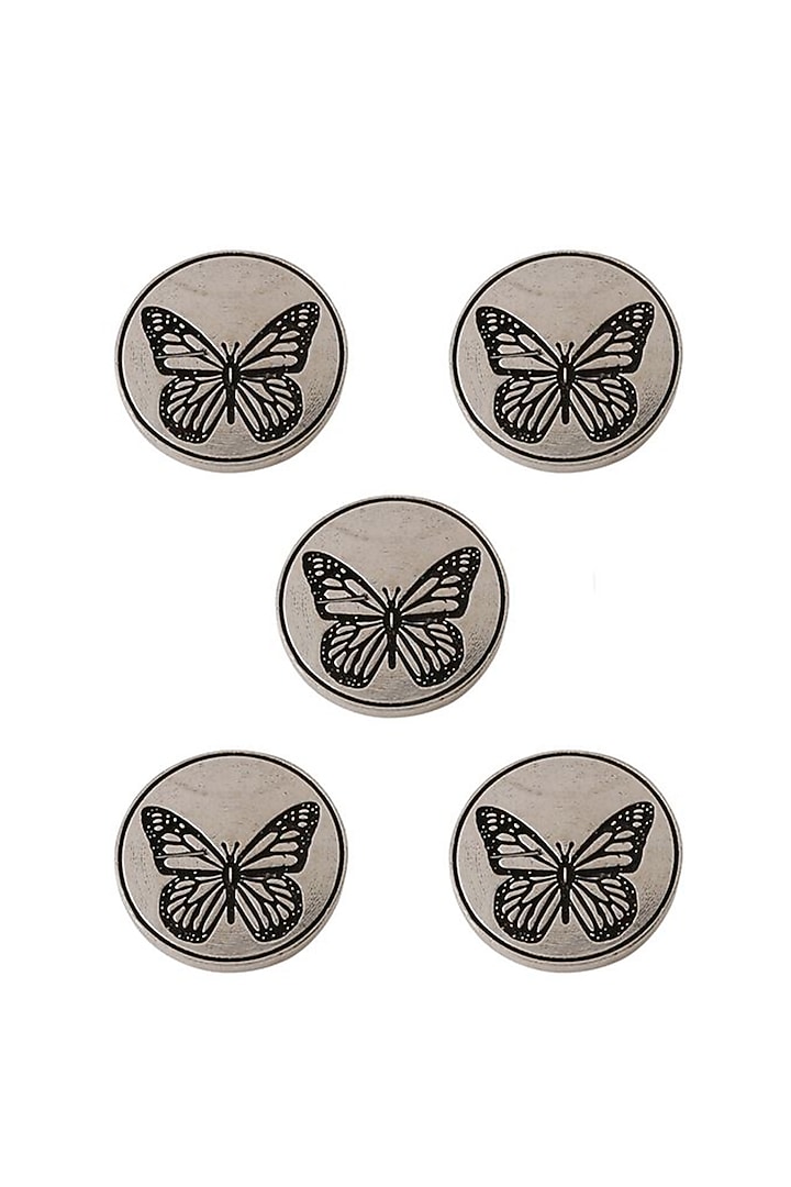 Dark Grey Dainty Butterfly Buttons (Set of 5) by Cosa Nostraa at Pernia's Pop Up Shop