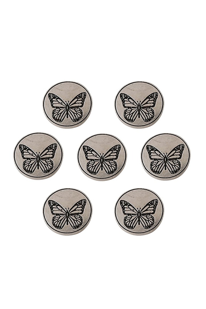 Dark Grey Dainty Butterfly Buttons (Set of 7) by Cosa Nostraa at Pernia's Pop Up Shop