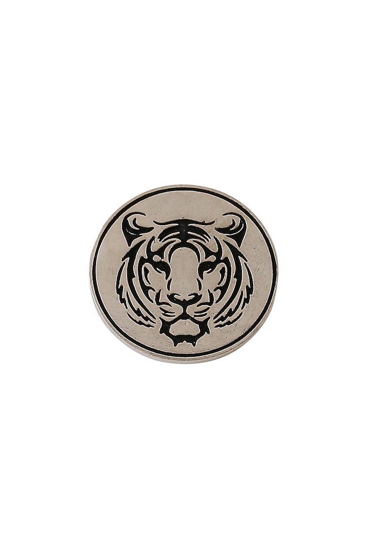 Dark Grey Fiery Tiger Buttons (Set of 5) by Cosa Nostraa at Pernia's Pop Up Shop