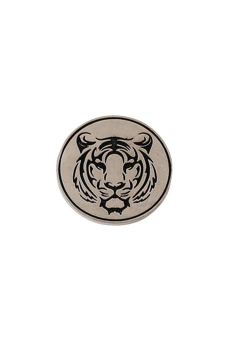 Dark Grey Fiery Tiger Buttons (Set of 7) by Cosa Nostraa at Pernia's Pop Up Shop