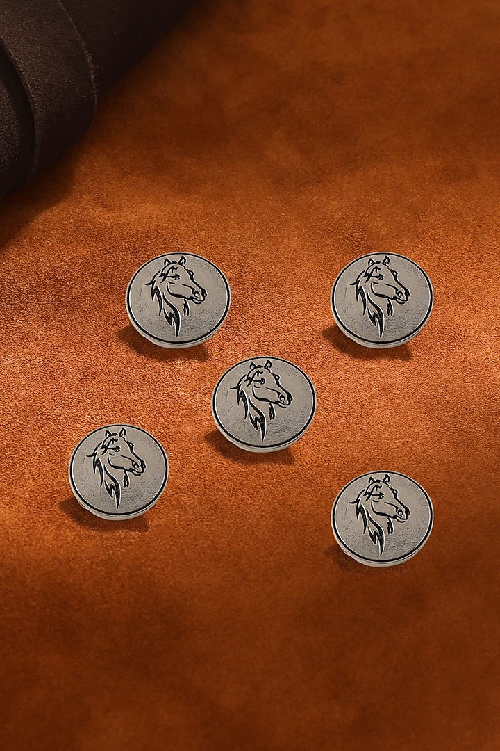 Dark Grey King's Knight Buttons (Set of 5) by Cosa Nostraa at Pernia's Pop Up Shop