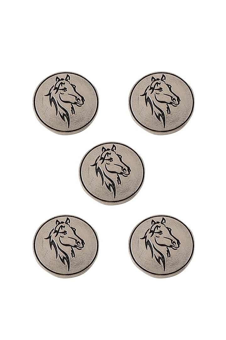 Dark Grey King's Knight Buttons (Set of 5) by Cosa Nostraa at Pernia's Pop Up Shop