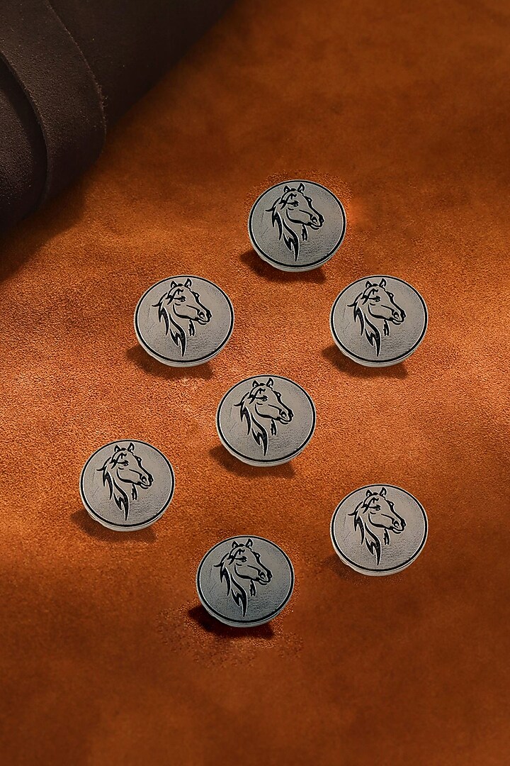 Dark Grey King's Knight Buttons (Set of 7) by Cosa Nostraa at Pernia's Pop Up Shop