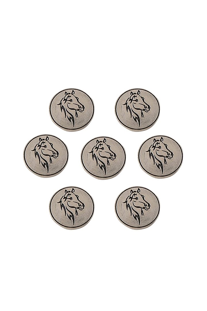 Dark Grey King's Knight Buttons (Set of 7) by Cosa Nostraa at Pernia's Pop Up Shop