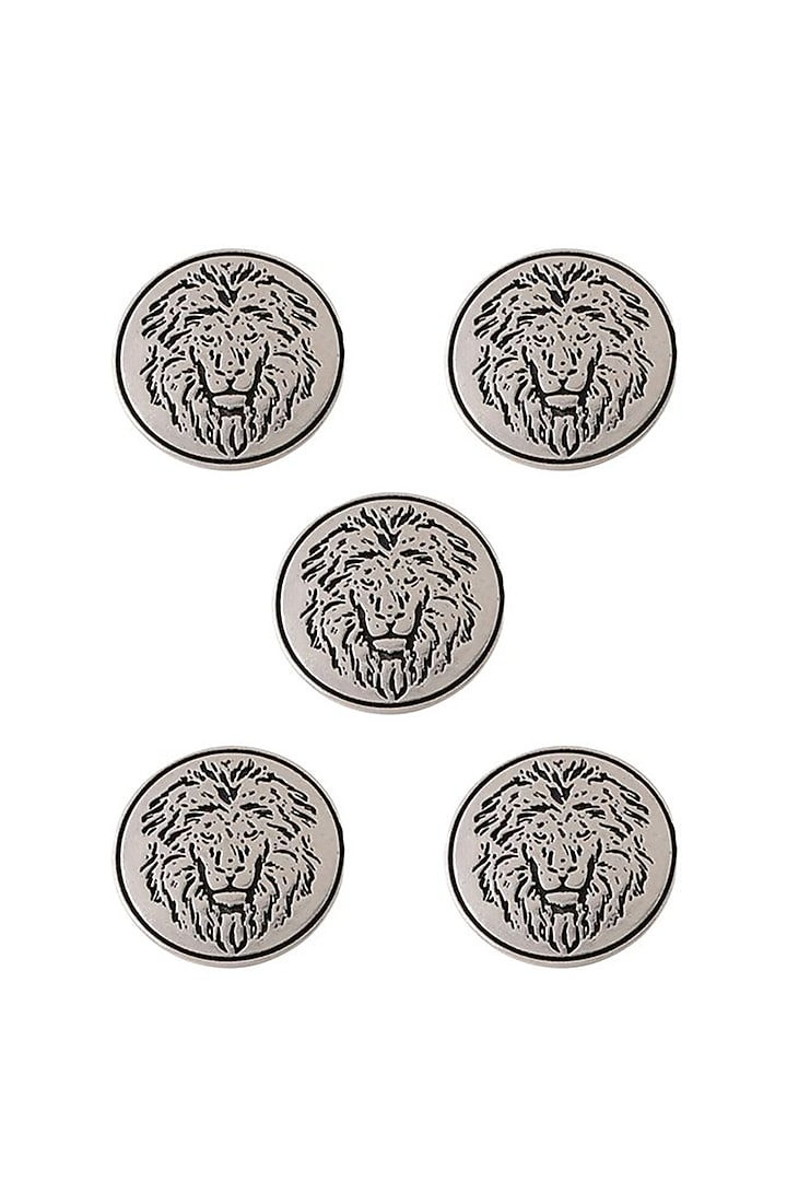 Dark Grey Power Ruler Buttons (Set of 5) by Cosa Nostraa at Pernia's Pop Up Shop