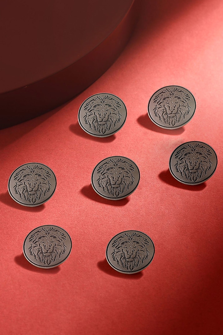 Dark Grey Power Ruler Buttons (Set of 7) by Cosa Nostraa at Pernia's Pop Up Shop