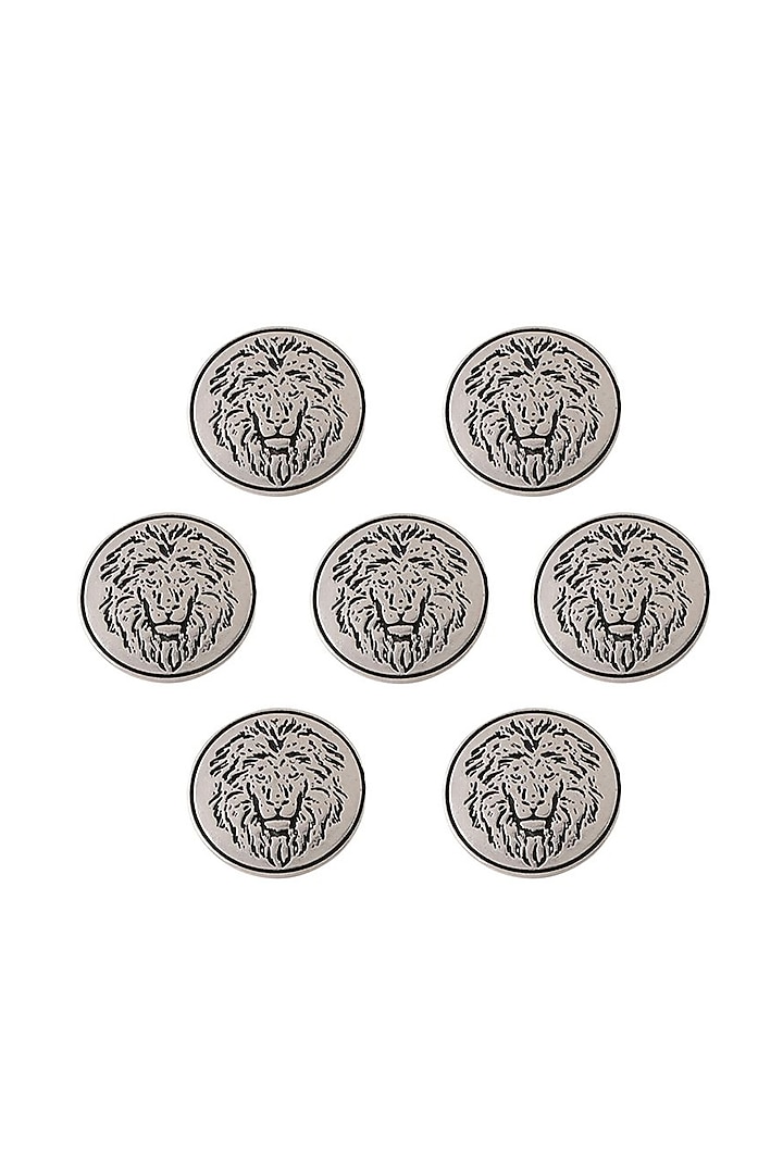Dark Grey Power Ruler Buttons (Set of 7) by Cosa Nostraa at Pernia's Pop Up Shop