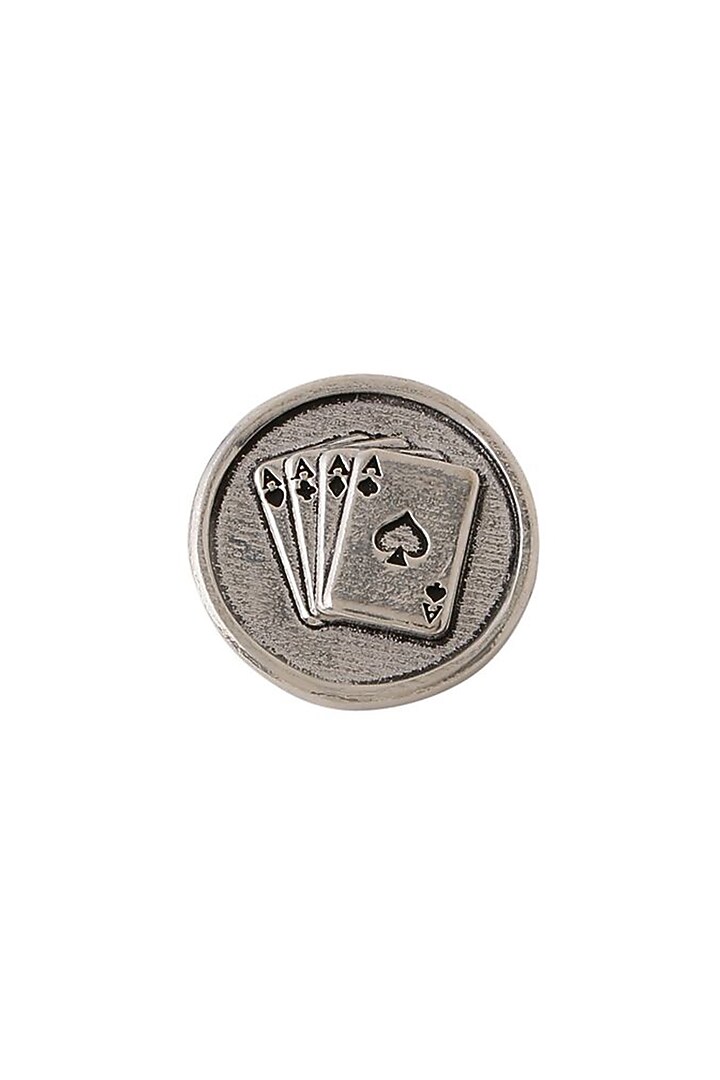 Dark Grey Aces Rule Buttons (Set of 5) by Cosa Nostraa at Pernia's Pop Up Shop