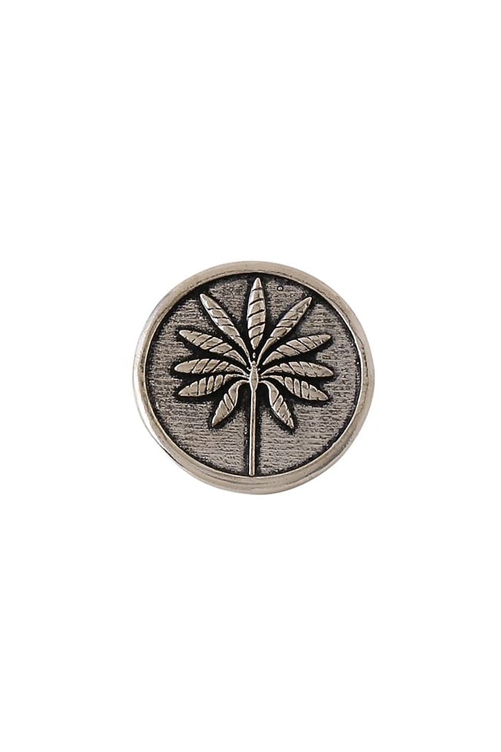 Dark Grey Floral Buttons (Set of 7) by Cosa Nostraa at Pernia's Pop Up Shop