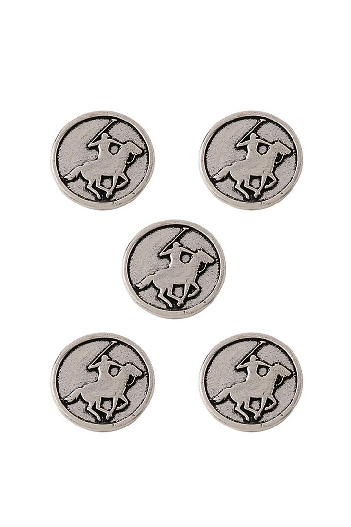 Dark Grey Warrior Buttons (Set of 5) by Cosa Nostraa at Pernia's Pop Up Shop