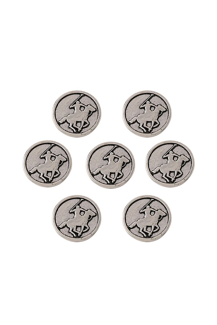 Dark Grey Warrior Buttons (Set of 7) by Cosa Nostraa at Pernia's Pop Up Shop