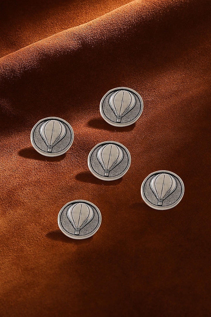 Dark Grey Air Balloon Buttons (Set of 5) by Cosa Nostraa at Pernia's Pop Up Shop
