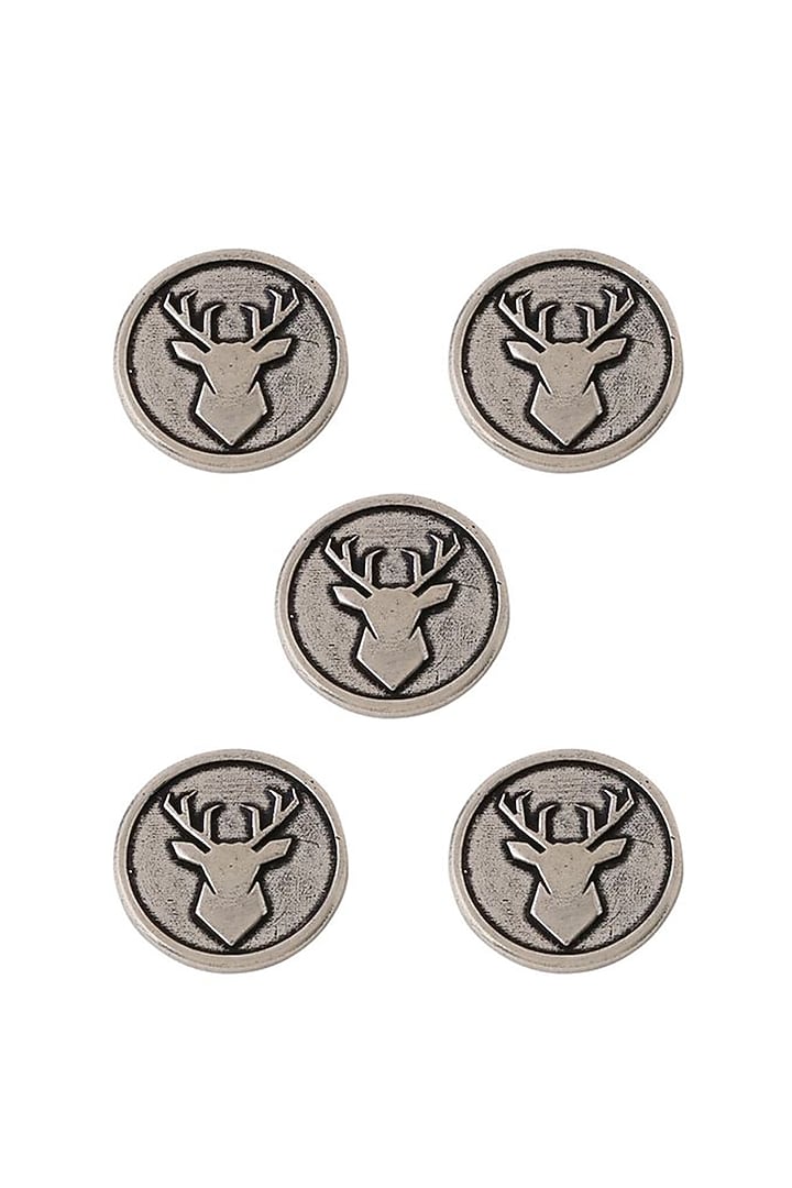 Dark Grey Imperial Stag Buttons (Set of 5) by Cosa Nostraa at Pernia's Pop Up Shop