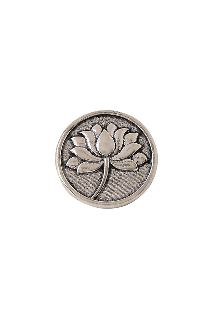 Dark Grey Divine Lotus Buttons (Set of 7) by Cosa Nostraa at Pernia's Pop Up Shop