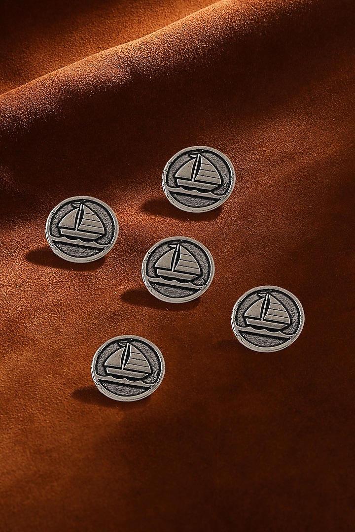 Dark Grey Sail Boat Buttons (Set of 5) by Cosa Nostraa at Pernia's Pop Up Shop
