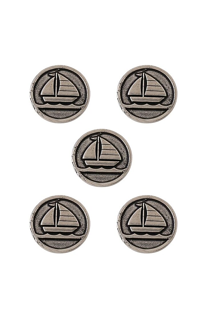Dark Grey Sail Boat Buttons (Set of 5) by Cosa Nostraa at Pernia's Pop Up Shop