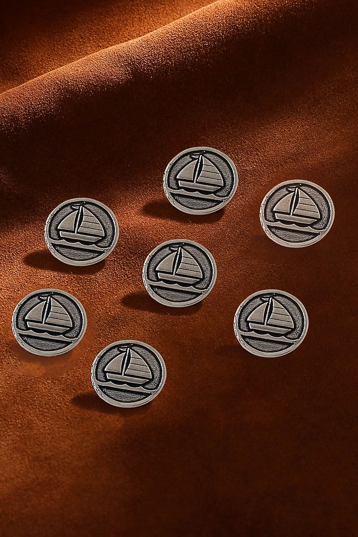Dark Grey Sail Boat Buttons (Set of 7) by Cosa Nostraa at Pernia's Pop Up Shop