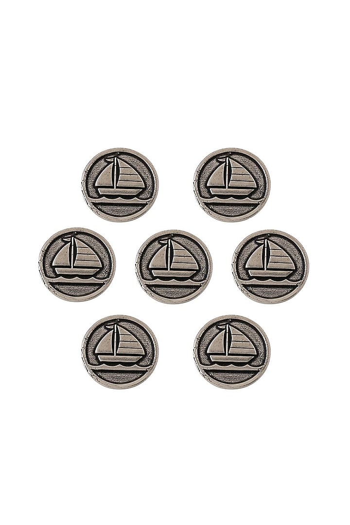 Dark Grey Sail Boat Buttons (Set of 7) by Cosa Nostraa at Pernia's Pop Up Shop