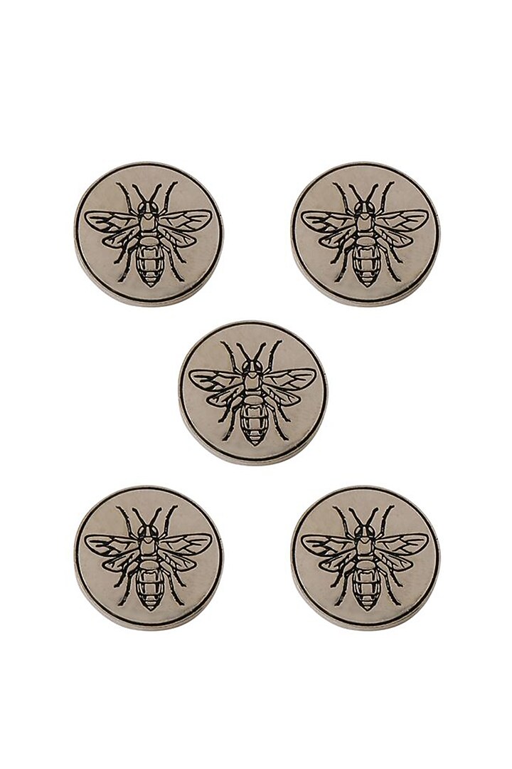 Dark Grey Flying Wonder Buttons (Set of 5) by Cosa Nostraa at Pernia's Pop Up Shop